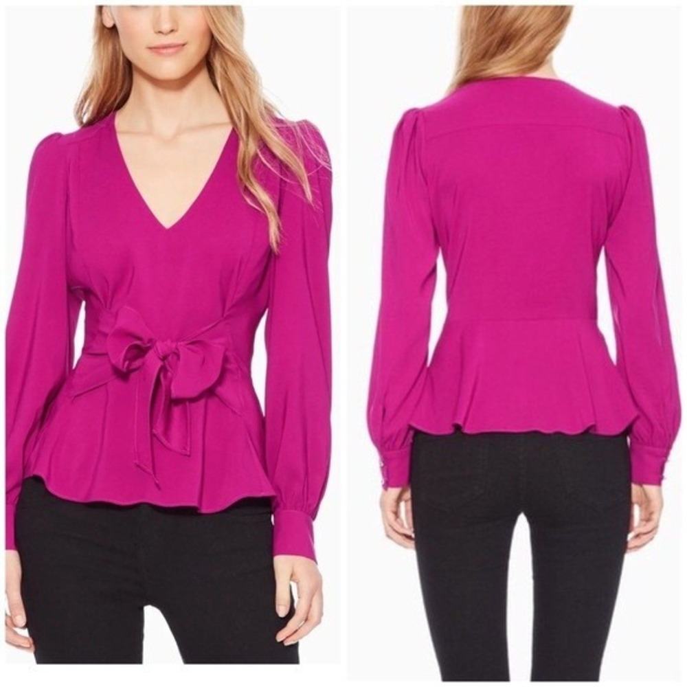 Parker Pink Britt Tie Waist Blouse
